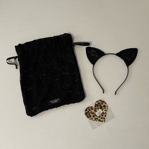 Victoria’s Secret Kitty Ears & Bag Bonus Heart Pasties